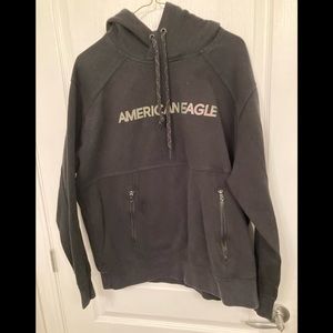 American Eagle  Men’s Black Cotton/Polyester Blend Drawstring Hoodie size L